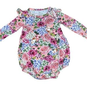 Posh peanut 2T Henrietta bubble romper floral garden Easter bamboo